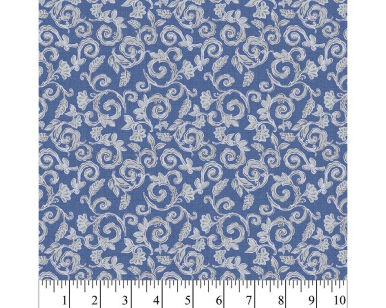 Floral Swirls Blue Cotton Fabric by The Yard | By the Yard | Sewing and Crafting | 44 inches wide